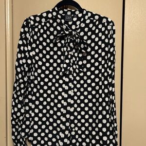 GAP Black and White Polka Dot Blouse
